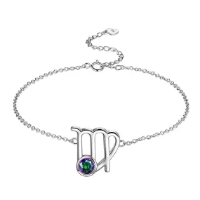 Virgo Bracelet Women Girls Jewelry Birthday Gift Mystic Topaz Sterling Silver