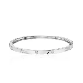 White Gold and Diamond Bangle Bracelet