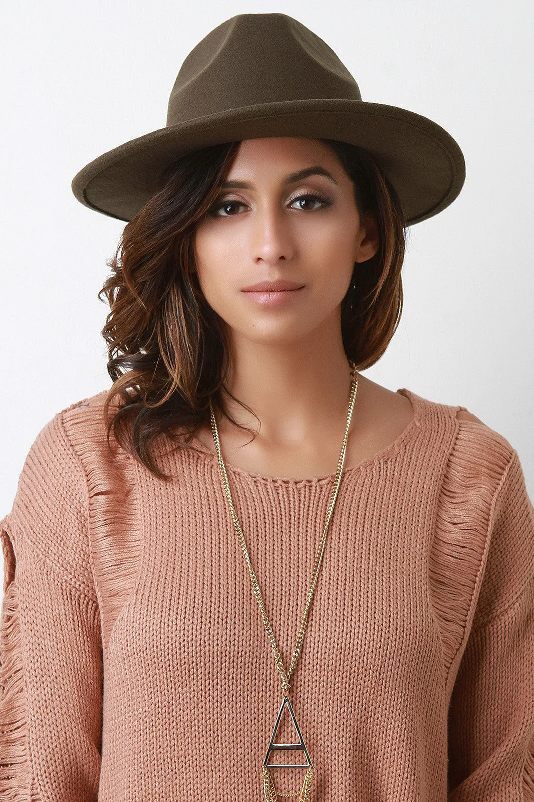 Wide Brim Wool Fedora Hat