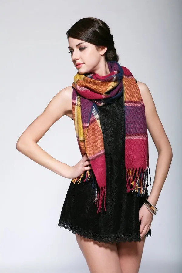 Winter Scarf Fashion Wool Spain Desigual Scarf Women Plaid Thick Scarves Shawl for Women