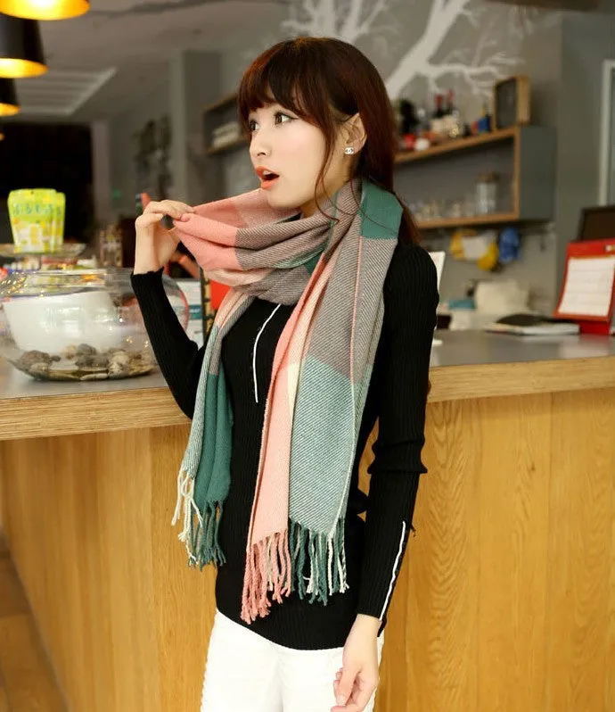 Winter Scarf Fashion Wool Spain Desigual Scarf Women Plaid Thick Scarves Shawl for Women