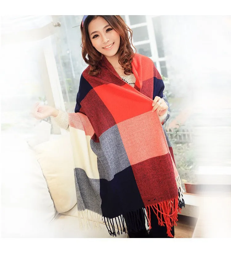 Winter Scarf Fashion Wool Spain Desigual Scarf Women Plaid Thick Scarves Shawl for Women