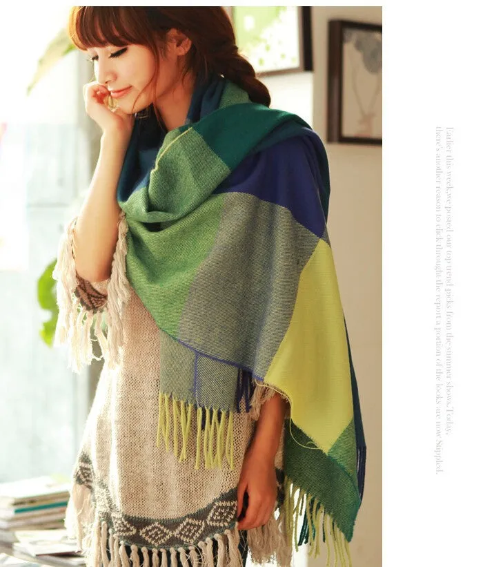 Winter Scarf Fashion Wool Spain Desigual Scarf Women Plaid Thick Scarves Shawl for Women