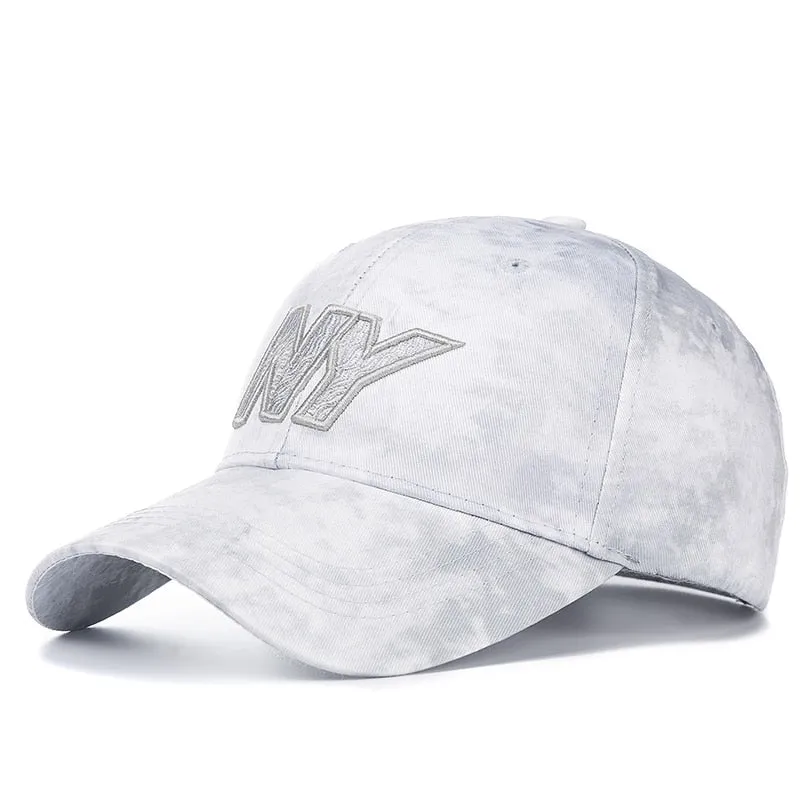 Women Summer Cloud Pattern NY Letter Embroidery Cotton Baseball Cap Casual Adjustable Hats For Women Outdoor Fashion Cap