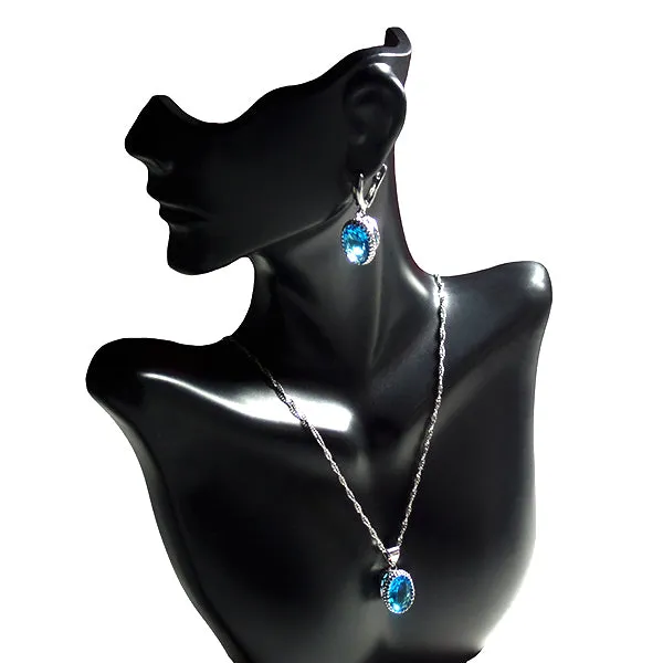 Womens 4 Pcs Jewelry Set, Created Topaz Oval Stones, Plus Sizes Available