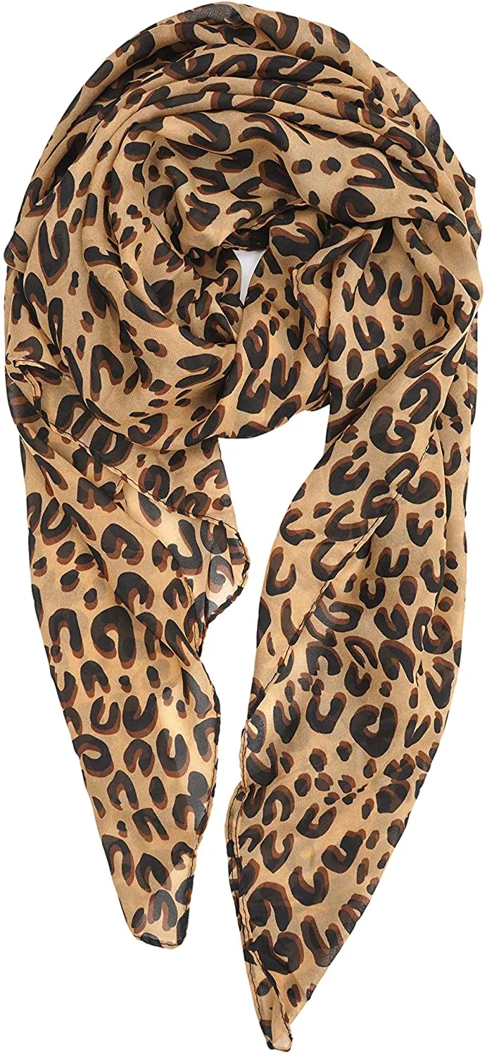 Women's Lightweight Leopard Print Scarf