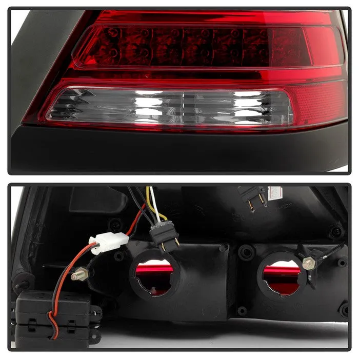 Xtune LED Tail Lights Ford Crown Victoria (98-11) [Police Interceptor Style] Chrome Housing | Red Lens