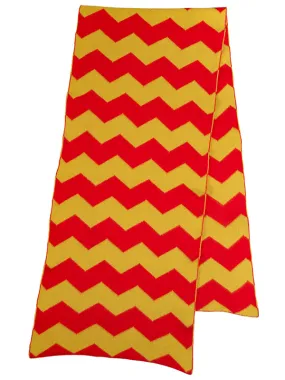 Zigzag Brushed Blanket Scarf Scarlet & Turmeric