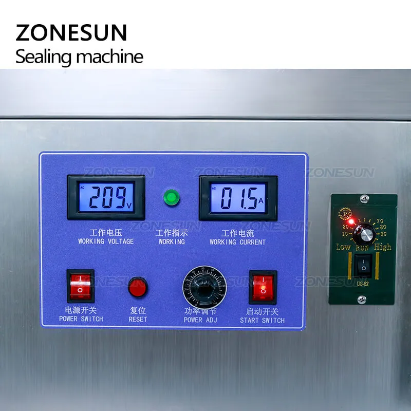 ZS-FK1800 Desktop Continous Induction Aluminium Foil Sealing Machine For Plastic Bottles